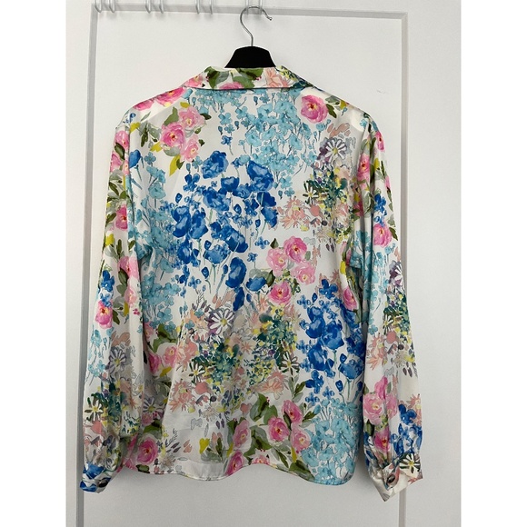 Zara Floral Blouse - Blue, Pink, Green - Picture 2 of 4